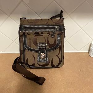 Coach brown shoulder purse